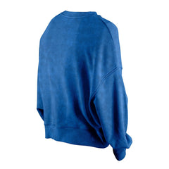 Royal Philadelphia 76ers Women's Throwback Vintage Enzyme Wash Oversized Boxy Pullover Sweatshirt | NBA
