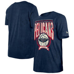 Navy New Orleans Pelicans Throwback Vintage Boxy Mineral Wash T-Shirt | NBA