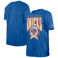 Blue New York Knicks Throwback Vintage Boxy Mineral Wash T-Shirt | NBA