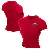 Dark Red Miami Heat Women's Leisure Collection Baby Doll Cropped T-Shirt | NBA