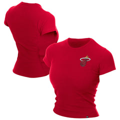 Dark Red Miami Heat Women's Leisure Collection Baby Doll Cropped T-Shirt | NBA