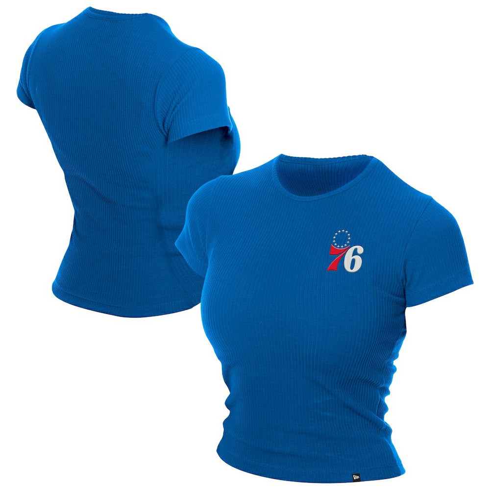 Blue Philadelphia 76ers Women's Leisure Collection Baby Doll Cropped T-Shirt | NBA