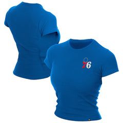 Blue Philadelphia 76ers Women's Leisure Collection Baby Doll Cropped T-Shirt | NBA