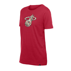 Red Miami Heat Women's Glam Game Flower T-Shirt | NBA