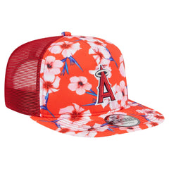 Los Angeles Angels New Era Adventure Pattern Golfer Trucker Snapback Hat - MLB Hats
