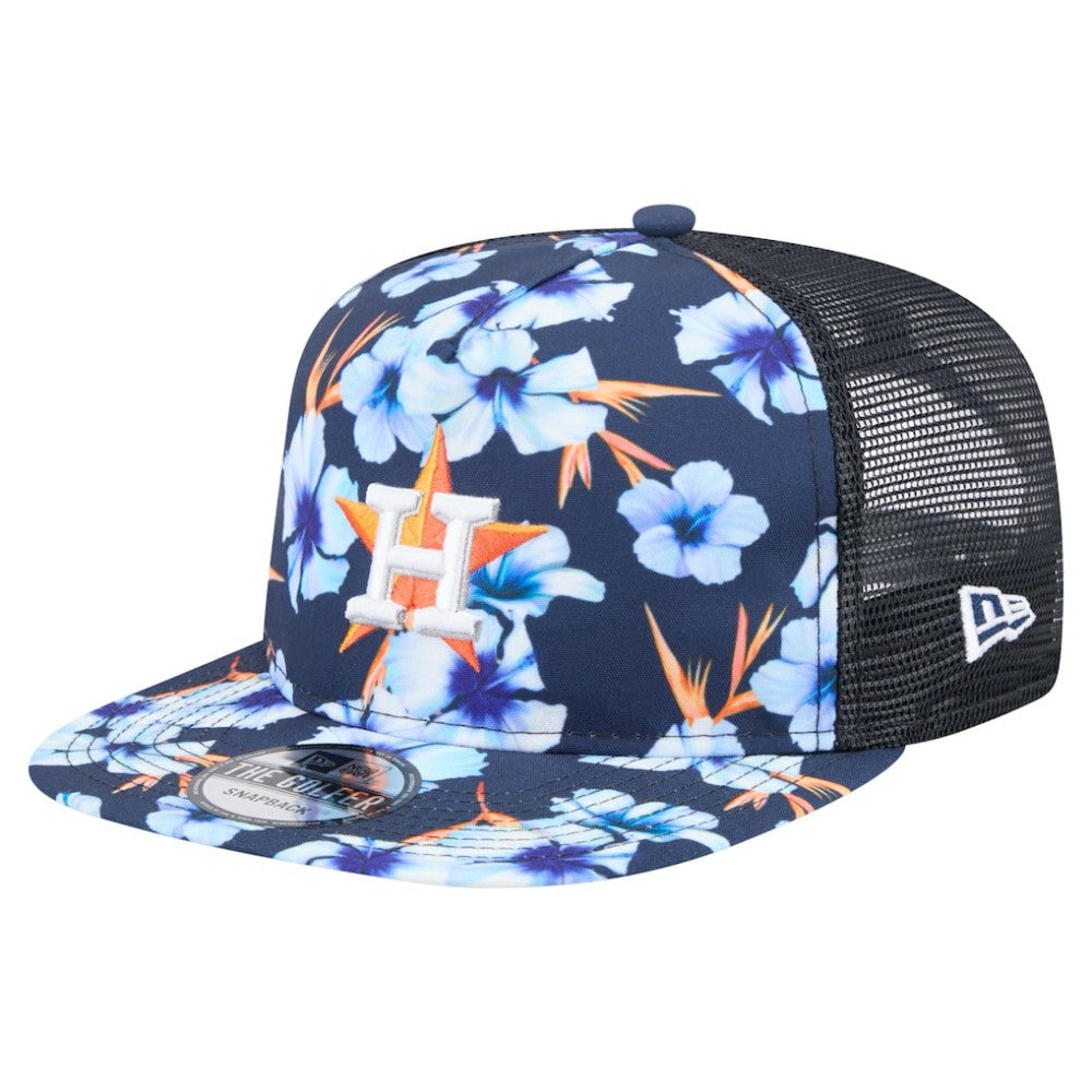 Houston Astros New Era Adventure Pattern Golfer Trucker Snapback Hat - MLB Hats