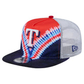 Texas Rangers New Era Tie-Dye Golfer Trucker Adjustable Hat - MLB Hats