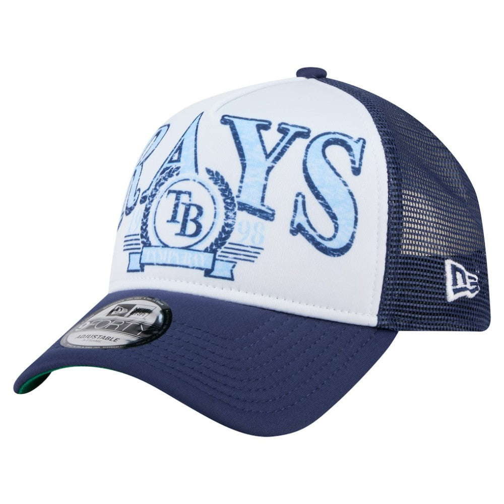 Tampa Bay Rays New Era Distressed 9FORTY A-Frame Adjustable Trucker Hat - MLB Hats