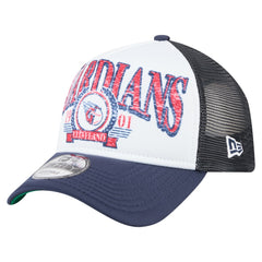 Cleveland Guardians New Era Distressed 9FORTY A-Frame Adjustable Trucker Hat - MLB Hats