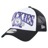 Colorado Rockies New Era Distressed 9FORTY A-Frame Adjustable Trucker Hat - MLB Hats