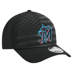 Miami Marlins New Era American Flag 9FORTY M-Crown A-Frame Adjustable Hat - MLB Hats
