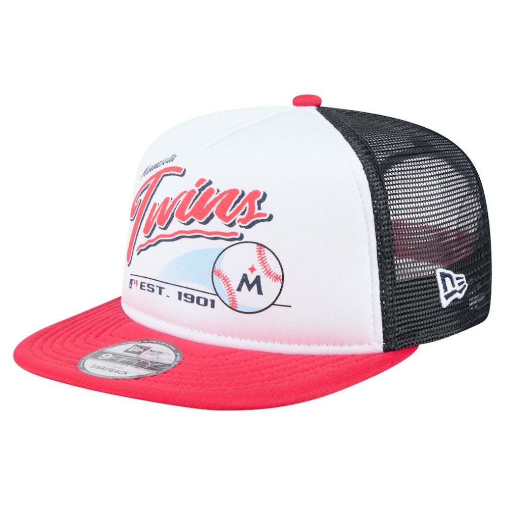 Minnesota Twins New Era Retro Script Trucker 9FIFTY Snapback Hat - MLB Hats