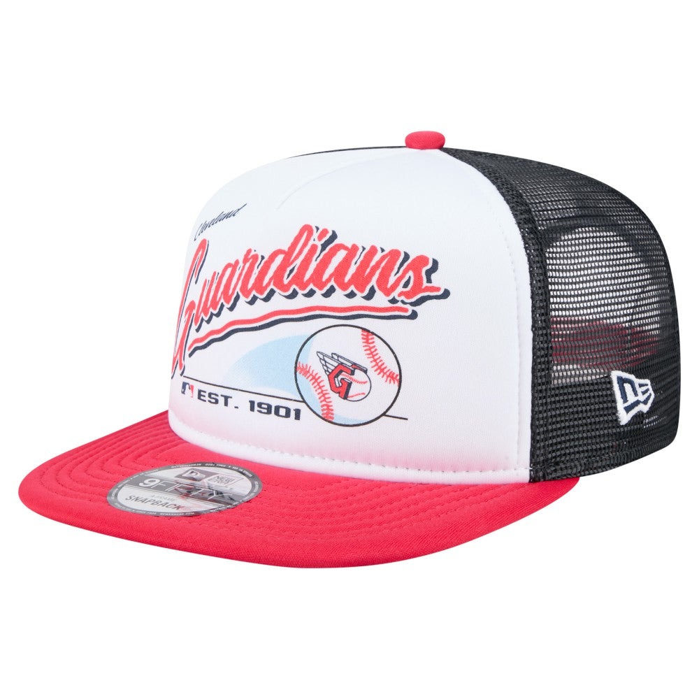 Cleveland Guardians New Era Retro Script Trucker 9FIFTY Snapback Hat - MLB Hats