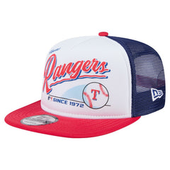 Texas Rangers New Era Retro Script Trucker 9FIFTY Snapback Hat - MLB Hats