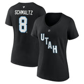 Nick Schmaltz Utah Mammoth Fanatics Women's Authentic Stack Name & Number V-Neck T-Shirt - NHL T-shirts