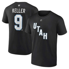 Clayton Keller Utah Mammoth Fanatics Authentic Stack Name & Number T-Shirt - NHL T-shirts