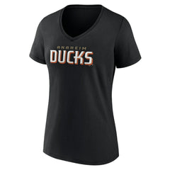 Anaheim Ducks Women's Wordmark V-Neck T-Shirt – Black - NHL T-shirts
