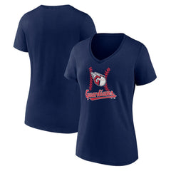 Cleveland Guardians Women's Fastball V-Neck T-Shirt - MLB T-shirts