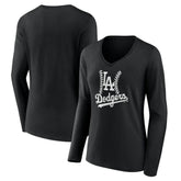 Los Angeles Dodgers Women's Fastball Long Sleeve V-Neck T-Shirt - MLB T-shirts
