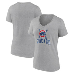 Chicago Cubs Women's Fastball V-Neck T-Shirt - MLB T-shirts