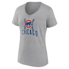 Chicago Cubs Women's Fastball V-Neck T-Shirt - MLB T-shirts