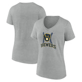 Milwaukee Brewers Women's Fastball V-Neck T-Shirt - MLB T-shirts