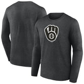 Milwaukee Brewers Monochrome Long Sleeve T-Shirt - MLB T-shirts