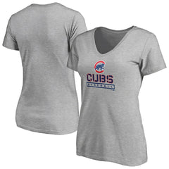 Chicago Cubs Women's Evanston Stencil V-Neck T-Shirt - MLB T-shirts