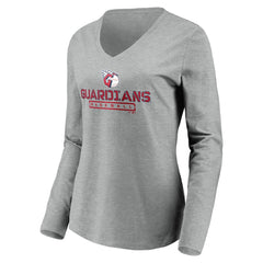Cleveland Guardians Women's Evanston Stencil Long Sleeve V-Neck T-Shirt - MLB T-shirts
