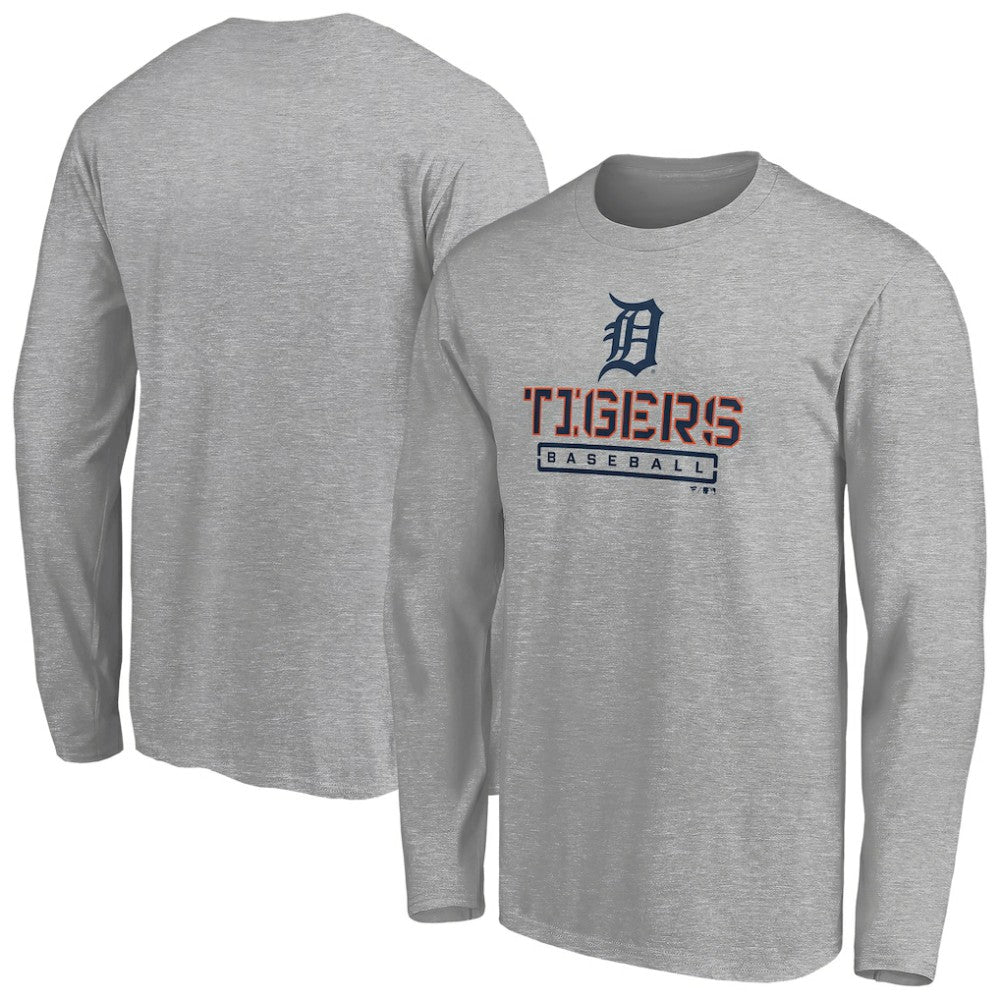 Detroit Tigers Evanston Stencil Long Sleeve T-Shirt - MLB T-shirts