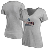 Detroit Tigers Women's Evanston Stencil V-Neck T-Shirt - MLB T-shirts