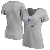 Los Angeles Dodgers Women's Evanston Stencil V-Neck T-Shirt - MLB T-shirts