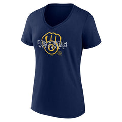 Milwaukee Brewers Women's Stellar V-Neck T-Shirt - MLB T-shirts