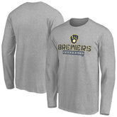 Milwaukee Brewers Evanston Stencil Long Sleeve T-Shirt - MLB T-shirts