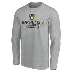 Milwaukee Brewers Evanston Stencil Long Sleeve T-Shirt - MLB T-shirts
