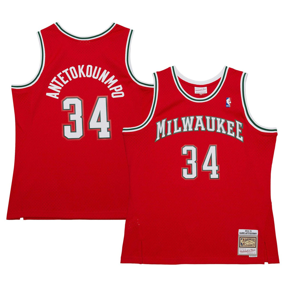 Red Giannis Antetokounmpo Milwaukee Bucks 2014/15 Hardwood Classics Swingman Jersey | NBA