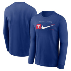Texas Rangers Nike Local Logo Swoosh Lockup Long Sleeve T-Shirt - MLB T-shirts