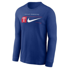 Texas Rangers Nike Local Logo Swoosh Lockup Long Sleeve T-Shirt - MLB T-shirts