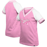 Baltimore Orioles New Era Girls Youth Mommy & Me Raglan V-Neck T-Shirt - MLB T-shirts
