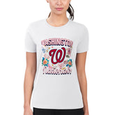 Washington Nationals G-III 4Her by Carl Banks Women's Super-Slim Fit Lightweight Flowers Graphic T-Shirt - MLB T-shirts