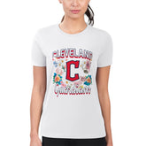 Cleveland Guardians G-III 4Her by Carl Banks Women's Super-Slim Fit Lightweight Flowers Graphic T-Shirt - MLB T-shirts