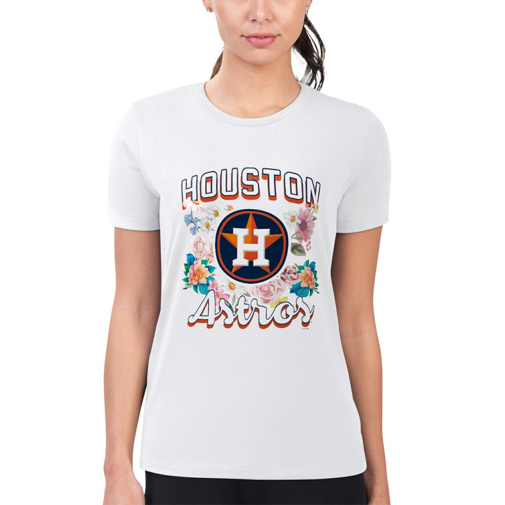 Houston Astros G-III 4Her by Carl Banks Women's Super-Slim Fit Lightweight Flowers Graphic T-Shirt - MLB T-shirts