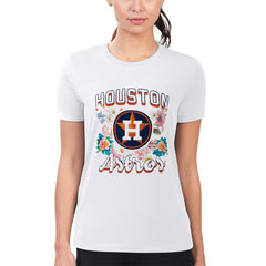 Houston Astros G-III 4Her by Carl Banks Women's Super-Slim Fit Lightweight Flowers Graphic T-Shirt - MLB T-shirts
