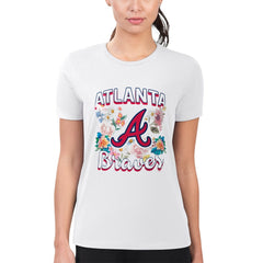 Atlanta Braves G-III 4Her by Carl Banks Women's Super-Slim Fit Lightweight Flowers Graphic T-Shirt - MLB T-shirts