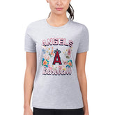 Los Angeles Angels G-III 4Her by Carl Banks Women's Super-Slim Fit Lightweight Flowers Graphic T-Shirt - MLB T-shirts