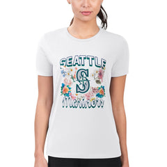 Seattle Mariners G-III 4Her by Carl Banks Women's Super-Slim Fit Lightweight Flowers Graphic T-Shirt - MLB T-shirts
