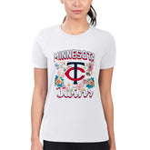 Minnesota Twins G-III 4Her by Carl Banks Women's Super-Slim Fit Lightweight Flowers Graphic T-Shirt - MLB T-shirts