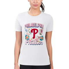 Philadelphia Phillies G-III 4Her by Carl Banks Women's Super-Slim Fit Lightweight Flowers Graphic T-Shirt - MLB T-shirts