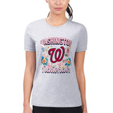 Washington Nationals G-III 4Her by Carl Banks Women's Super-Slim Fit Lightweight Flowers Graphic T-Shirt - MLB T-shirts
