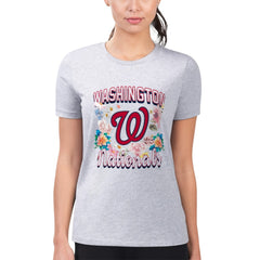 Washington Nationals G-III 4Her by Carl Banks Women's Super-Slim Fit Lightweight Flowers Graphic T-Shirt - MLB T-shirts